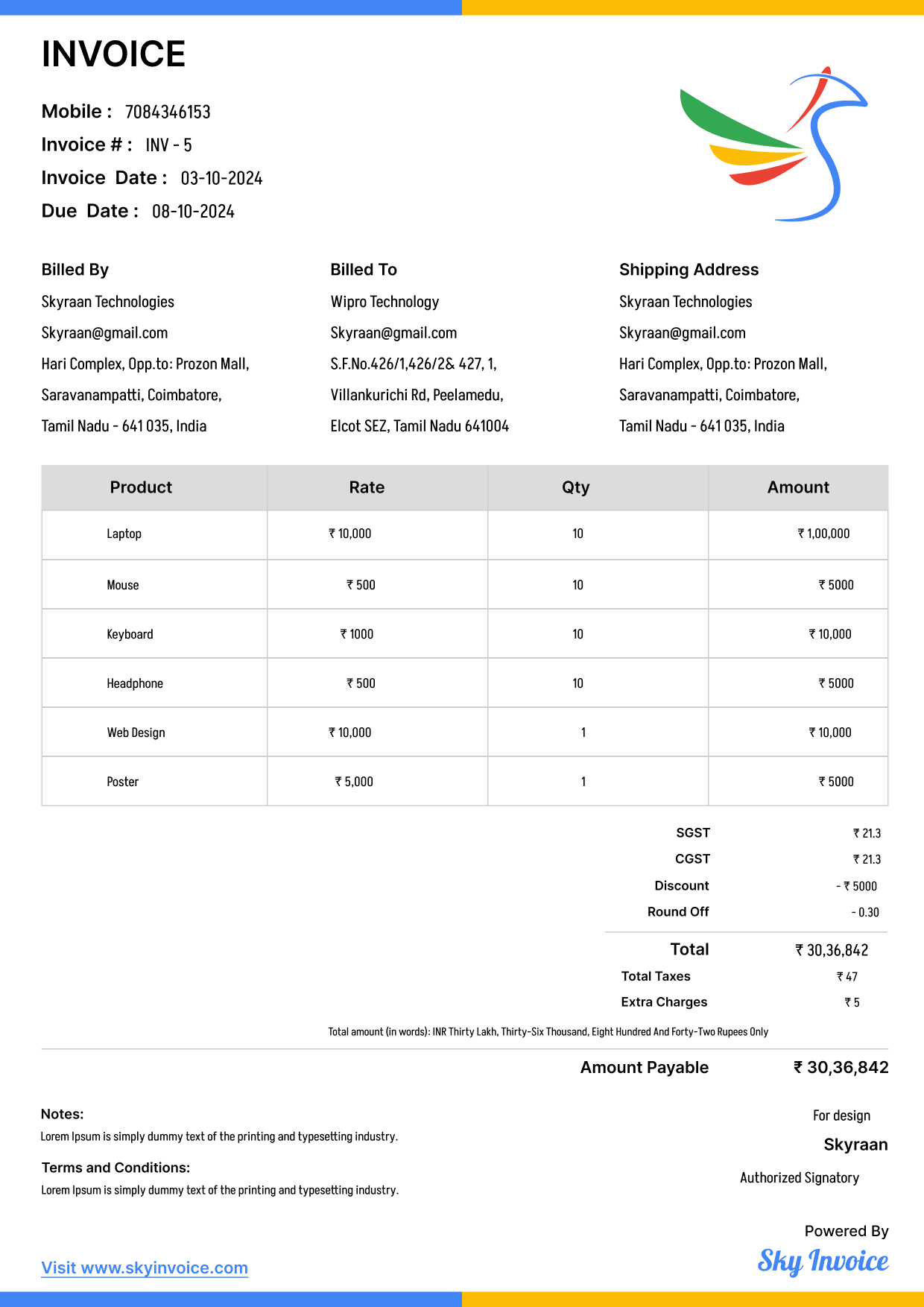 Invoice Template 1