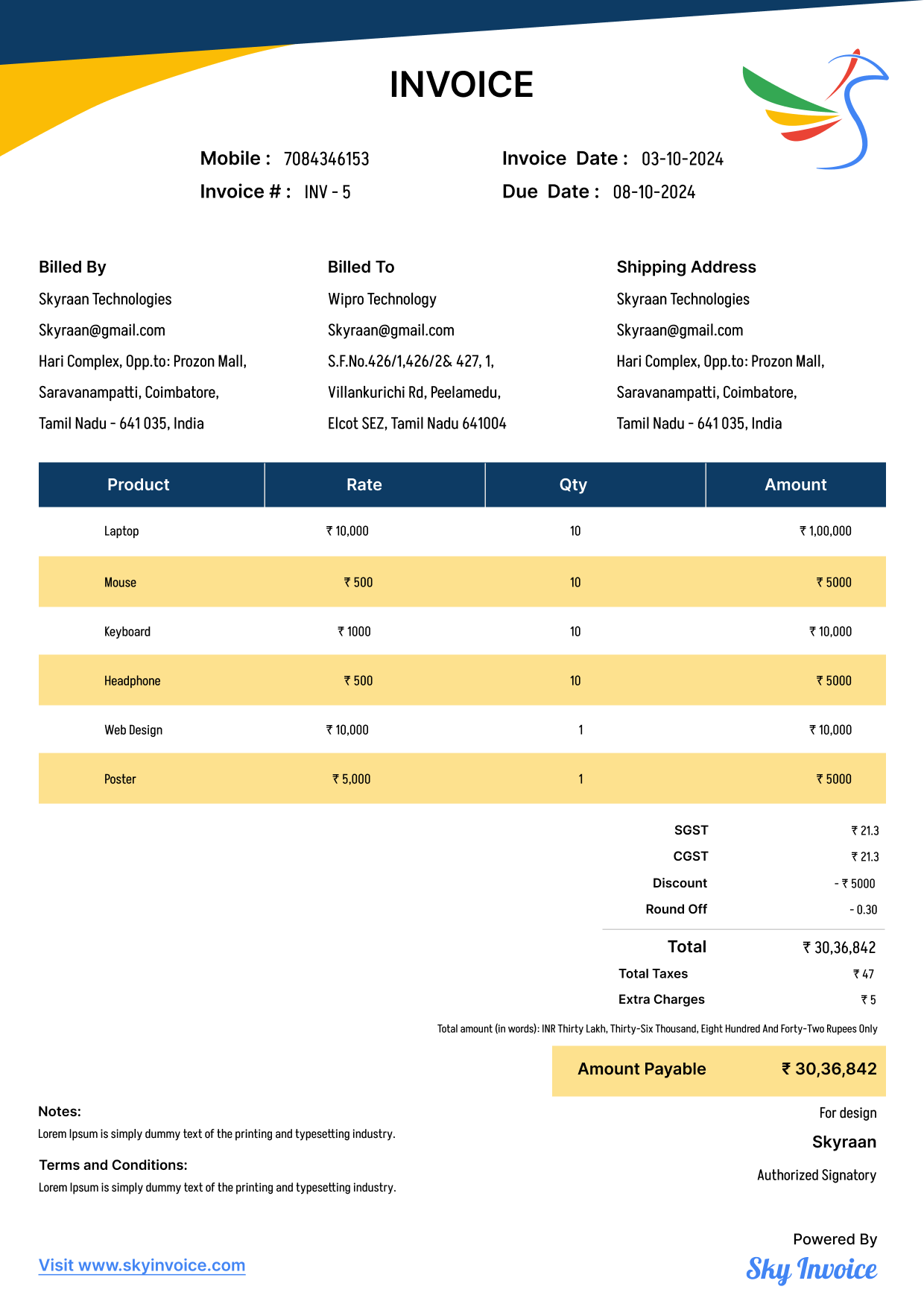 Invoice Template 5